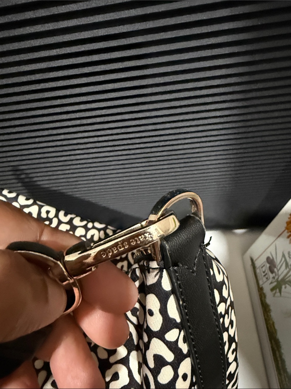 Kate Spade Shelsea Black and White Leopard-Print Hobo Bag crossbody shoulder - Picture 5 of 12